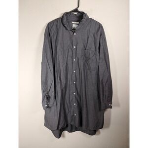 Niko and... Big Long Shirt Charcoal Gray Button Up Long Sleeve Size L